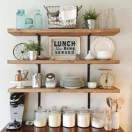 Hanging oak shelf