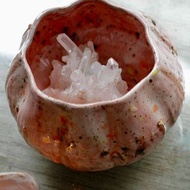 手工製陶瓷果實造型水晶收納碗/燭台/聚寶盆/花器