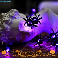 ALLGOODS Halloween String Lights, Black Spider Durable Construction Spider Web Lights, Plush Toys Fa