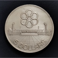 Duit Syiling 1973 Singapore 7th SEAP Games 5 Dollars