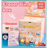 【🇲🇾 stock】 1 box (32pcs) Sanrio blind box Cute cartoon doll eraser blind box Children's student toy 