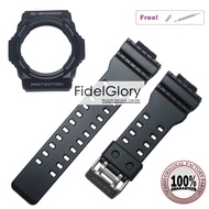 ORIGINAL CASIO G-SHOCK GA-150 GLX-150 GA-300 GA-310 STRAP AND BEZEL BLACK MATTE GREY FONT