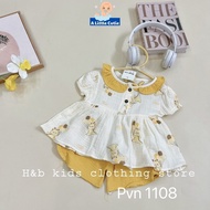 Quần Áo Bé Gái Cộc Tay Vải Xô Muslin Cho Bé Từ 5-16kg BQA008 - A LITTLE CUTIE