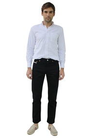 Golden Zebra Jeans กางเกงยีนส์ขากระบอกเล็กซุปเปอร์แบล็ค ( Black )