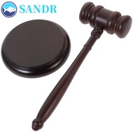 SANDR Judge Hammer, Wood Gavel Durable Base Costume Sound Block, High Quality Handcrafted Clear Loud