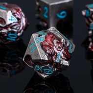 Metal dice 7 Pack Premium Metal D&D Dice Set with Octopus Design for DND, Pathfinder, RPG Tabletop G