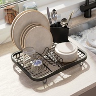 加拿大 Umbra Sinkin餐具收納筒+碗盤瀝水架(黑)