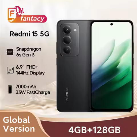 Global Version Redmi 15 5G Smartphone 7000mAh Battery 6.9" 144Hz Display 50MP 33W Fastcharge Snapdra