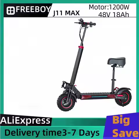 FREEBOY J11 MAX Adult Electric Scooter 1200W Motor 48V 18Ah Battery Folding E-Scooter 11 Inch Fat Ti