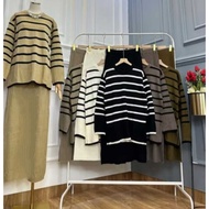 Knitted SET - HARUKA SWEATER AND KNITTED SPAN SKIRT - WOMEN'S TOP AND BOTTOM CLOTHING SET