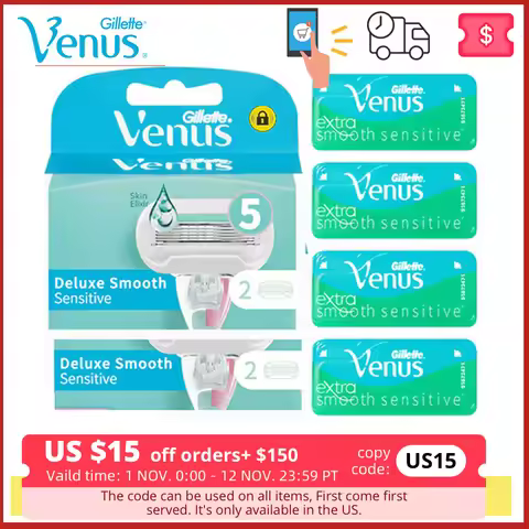 Gillette Venus Razor Blades Aloe 5 Layers Shaving Blades Suitable for Sensitive Skin 2pcs Soap Bar S