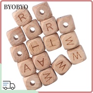 BYOBYO Wooden Beads, Cube Wooden Letter Wood Beads, Bracelet Star Alphabet Letter Alphabet Beads DIY