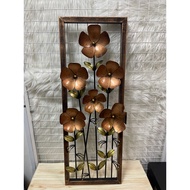 WH161 Wrought Iron 6 Flower In a Frame - Wall Decor