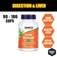 NOW Liver Refresh 90 / 180 veg caps for Detoxing Now Foods
