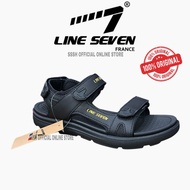 [ READY STOCK  ] 2025 LINE SEVEN LINE 7 WEIGHTLIGHT SUPER SOFT SPORT SANDALS CASUAL SLIPPERS - BLACK