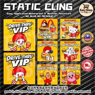 DRIVE THRU VIP Windshield Static Cling Sticker Tampal Dalam Cermin Car Sticker Interior Design