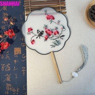 SHANHAI Chinese Embroidery Fan, Handheld Flower Pattern Bridal Group Fan, Dance Fan Chinese Style Tr