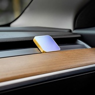Daily Lab 特斯拉Tesla車用流光玻璃系列車載香氛盒DLCX5010含香氛膠囊陶瓷白-柑橘想泡茶(套裝組)