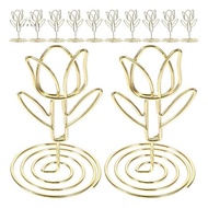 10Pcs Tulip Note Holder Metal Place Card Holder Mini Photo Holder Flower Pick Clips Place Card Stand