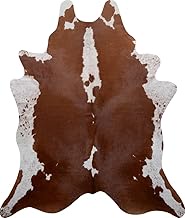 Cow Hide Faux Cowhide Rug: Cow Print Rug for Living Room Bedroom 6.2x7 Feet - Animal Print Skin Brow