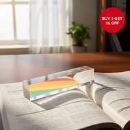 Optical Triangular Prism 25x25x80mm BK7 Glass for Physics Lessons, Light Refraction, Rainbow Spectru