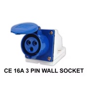 3 PIN WALL MOUNTED SOCKET 16A