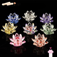 EUCALYTUSMY Crystal Lotus Flower Figurine, Paperweight Table Ornaments 60-140mm Lotus Flower Ornamen
