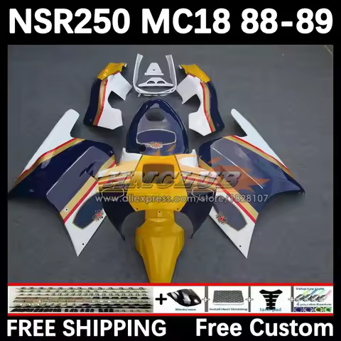 Body For HONDA NSR 250 R blue yellow MC18 PGM2 NSR 250R NS250 NSR250R 88 89 93No.4 MC16 NSR250 R RR 