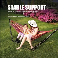 Buaian gantung Hammock outdoor set with stand portable camping hiking folding canvas breathable gard