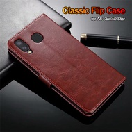 Leather Flip Case for Samsung A8 Star Wallet Card Protective Cover for Galaxy A9 Star Classic 360 Full Coverage Shockproof Case