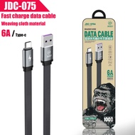 6A Joceey 6A JDC-075 แท้ รองรับ USB Type C Micro Lightning Premium Double-Braided Nylon Cable