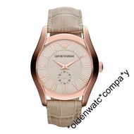 有門市保用 信心保證 EMPORIO ARMANI Watch 皮帶政瑰金手錶 AR1667