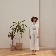 JULES TOP เสื้อสีขาวคอปก แขนสั้น