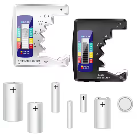 Digital Battery Tester C D N AA AAA 9V 1.5V Button Cell Battery Capacity Check Detector LCD Display 