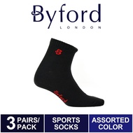 Byford Stokin Buku Lali Sukan Panjang (3 Pcs) | Byford Sports Ankle Long Socks Assorted Colour - BSF