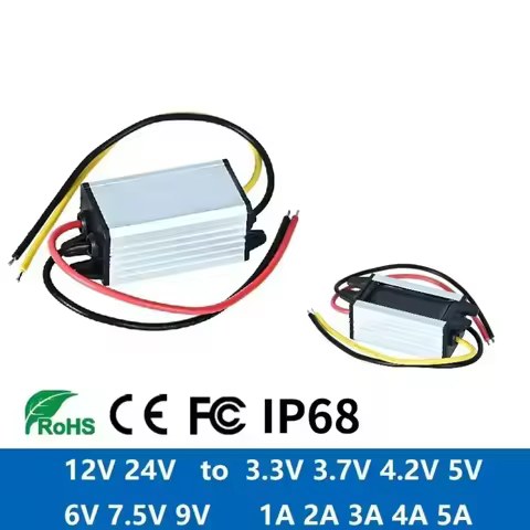 DC 24V 12V to DC 7.5V 6V 9V 3.3V 3.7V 4.2V 5V 5A 3A Car Buck Voltage Regulator Power Converter 12 24