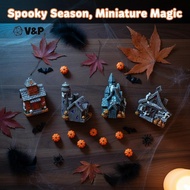 V&P Halloween Spooky Haunted House Resin Figurine Lightweight Mini Ornament for DIY Haunted House Pr