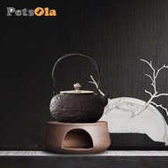 PETSOLA Tea Pot Heater Teapot Warmer Holder Tea Warmer Stand Stoneware Teapot Warmer for Tea Cafe Ca