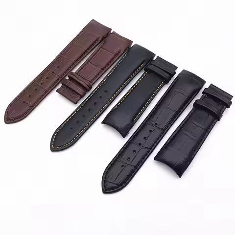 Handmade For Tissot Watch Strap T035 Watch Band Strap Genuine Leather Curved End 22mm 23mm 24mm Stee