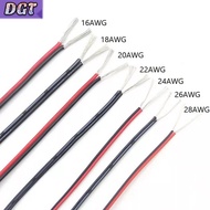DGT Black and white printing line 2 Core Flat Ribbon Wire  18AWG-26AWG PVC Stranded Cable for Auto/A