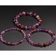 Natural Auralite 23 Bracelets Natural Stone Stretch Amethyst Round Bead Gem Bracelet Women Men Fine Jewelry Gift