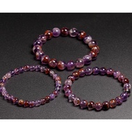 Natural Auralite 23 Bracelets Natural Stone Stretch Amethyst Round Bead Gem Bracelet Women Men Fine 