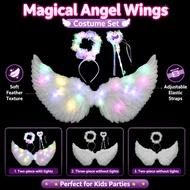 Angel Wings for Kids Angel Wings with Light White Angel Feather Wings Fairy Stage Party Costume Ball