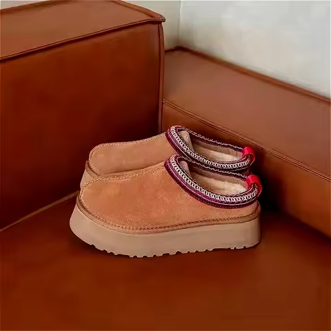 2026 Winter New Classic Ultra Mini Thick Bottom Boots Leather Wool Comfortable Women's Slippers - K9