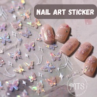 Tensor Hot Stamping Nail Sticker 3D Luxury Butterfly Nail Art Sticker