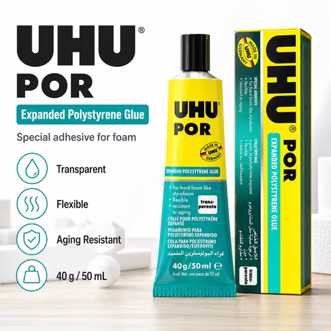 50ML Original UHU POR Glue Adhesive Quick-Setting Special Adhesive for Polystyrene Model-Making Glue