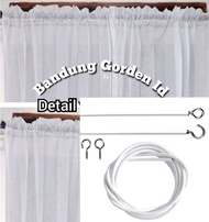 1 Set Gorden Etalase Warung makan Horden Vitrase Serut Gratis Kawat Spiral