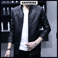 Jaket Kulit Lelaki Muda Gaya Baru Musim Bunga Musim Gugur Korea Jaket Kulit Trendi Jaket Ayah Lelaki