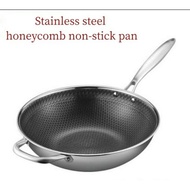 Wok Kwali Wok Non Stick Pan Non-Stick Stainless Steel Honeycomb Honeycomb