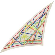 狀況良好 Hermès Carré Triangle Pointu Pointu Vintage Bolduc 白色翠藍色圍巾 0276 [二手] HERMES